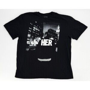 H.E.R. HER Shirt Adult Large Black Graphic T-Shirt R&B Music Concert Tour